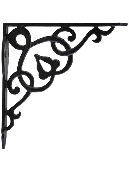 Cast-Iron Shelf Bracket with Vine Pattern - 5 1/8 inch x 5 inch.